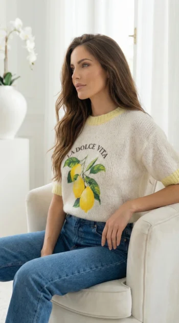 bluza-alba-crem-cu-maneca-scurta-si-imprimeu-lamai