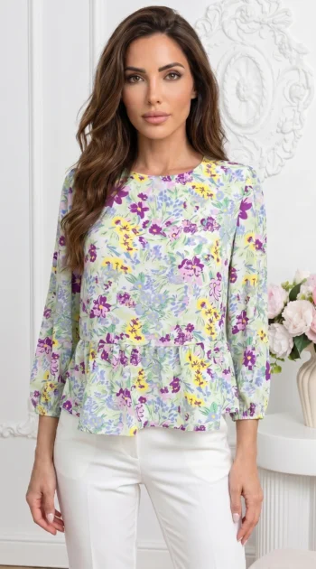 bluza-cu-imprimeu-floral-multicolor-si-volan-in-talie