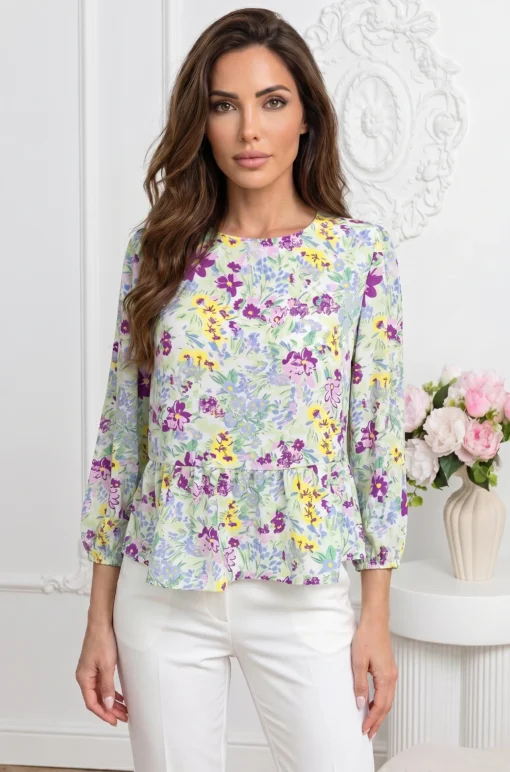 bluza-cu-imprimeu-floral-multicolor-si-volan-in-talie