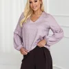 bluza-dama-bej-cu-imprimeu-buline-si-maneci-bufante