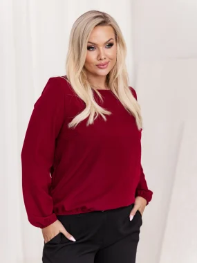Bluza dama bordo cu elastic la manseta si in talie