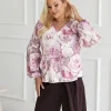 bluza-dama-cu-imprimeu-floral-roz-si-maneci-bufante