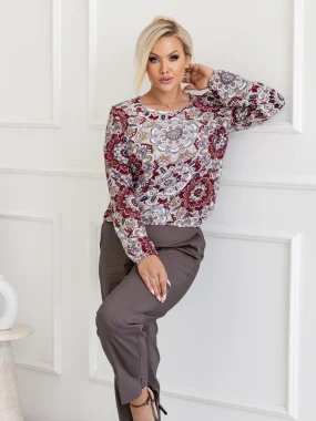 Bluza dama cu imprimeu ornamental floral
