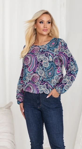 bluza-dama-cu-imprimeu-ornamental-in-nuante-de-albastru-si-mov