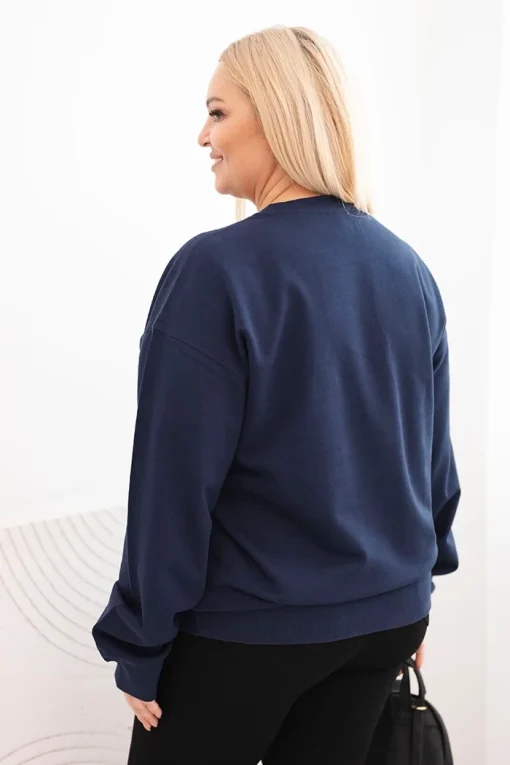 bluza-dama-din-bumbac-marime-mare-bleumarin