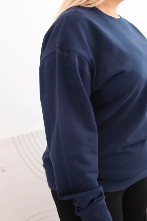 bluza-dama-din-bumbac-marime-mare-bleumarin