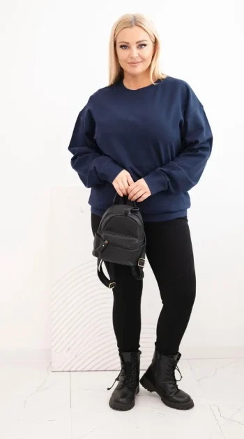 bluza-dama-din-bumbac-marime-mare-bleumarin