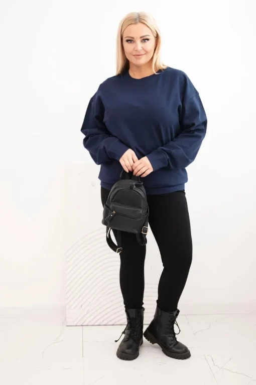 bluza-dama-din-bumbac-marime-mare-bleumarin