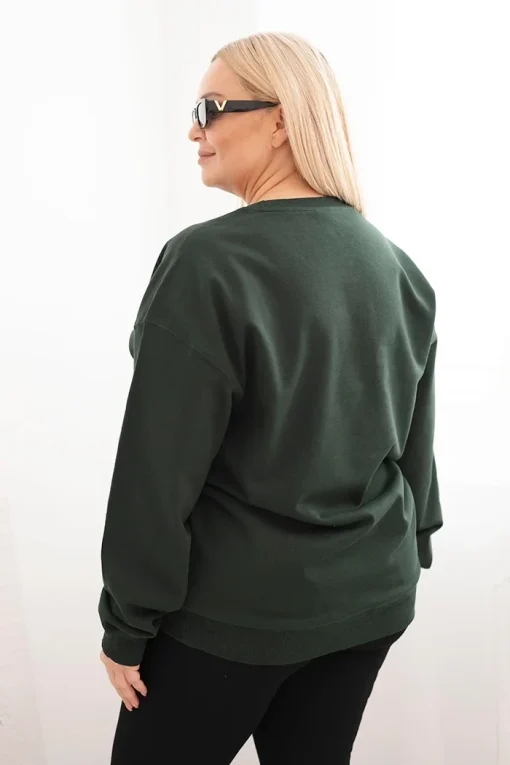 bluza-dama-din-bumbac-marime-mare-verde-inchis