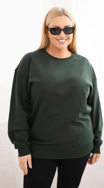 bluza-dama-din-bumbac-marime-mare-verde-inchis