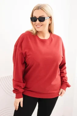 Bluza dama rosie din bumbac marime mare