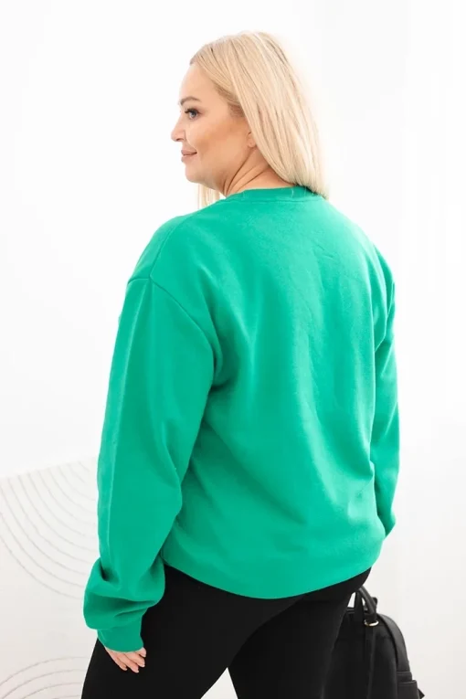 bluza-dama-verde-din-bumbac-marime-mare