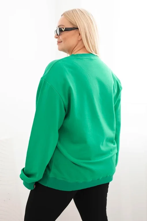 bluza-dama-verde-din-bumbac-marime-mare