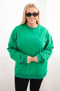Bluza dama verde din bumbac marime mare