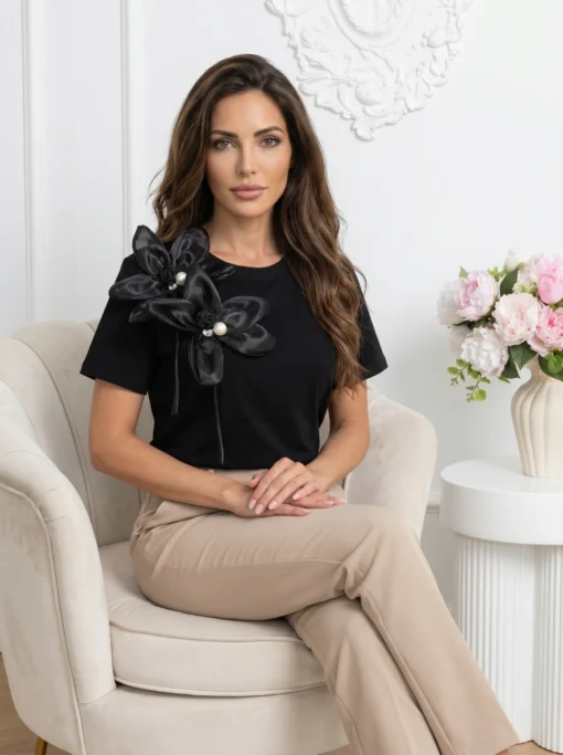 bluza-din-bumbac-cu-flori-3d-din-organza-si-perle