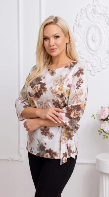 bluza-din-bumbac-cu-imprimeu-floral-si-funda-laterala
