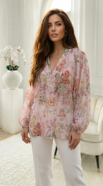 bluza-din-tencel-cu-imprimeu-floral-roz