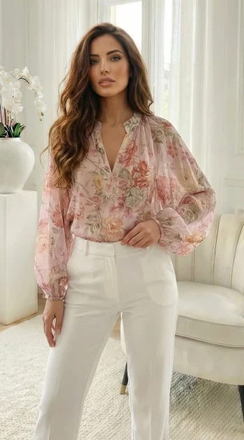 bluza-din-tencel-cu-imprimeu-floral-roz