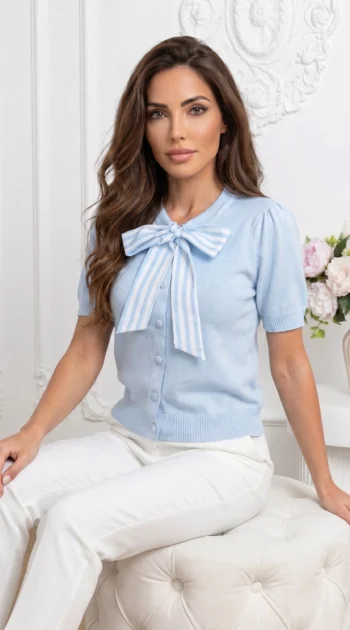 bluza-din-tricot-fin-cu-funda-eleganta-si-nasturi