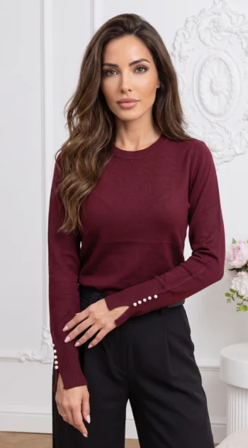 bluza-din-tricot-fin-cu-perle-la-mansete