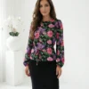 bluza-eleganta-cu-cordon-in-talie-si-imprimeu-floral