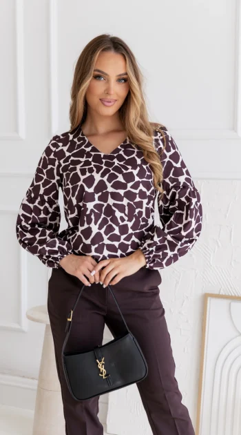 bluza-eleganta-cu-imprimeu-abstract-si-maneci-bufante