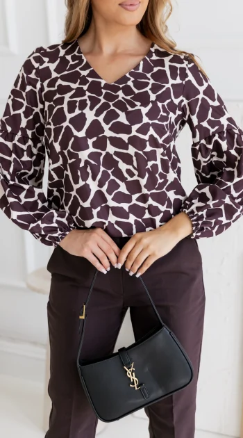 bluza-eleganta-cu-imprimeu-abstract-si-maneci-bufante
