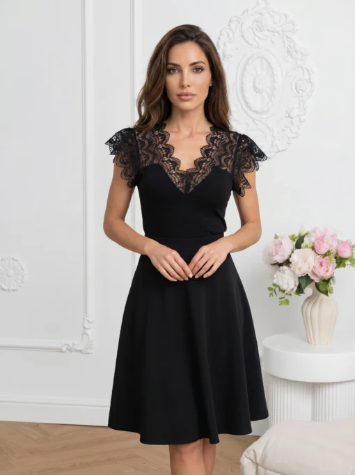 bluza-eleganta-din-bumbac-cu-decolteu-in-v-cu-dantela
