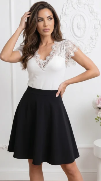 bluza-eleganta-din-bumbac-cu-decolteu-in-v-cu-dantela