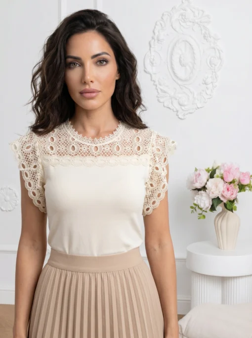 bluza-eleganta-din-bumbac-cu-insertii-de-dantela-perforata