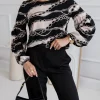 bluza-eleganta-neagra-cu-imprimeu-lanturi-si-maneci-bufante