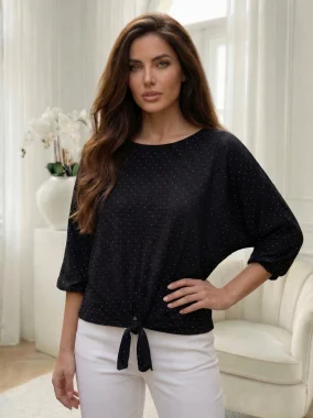 Bluza eleganta neagra cu strasuri stralucitoare