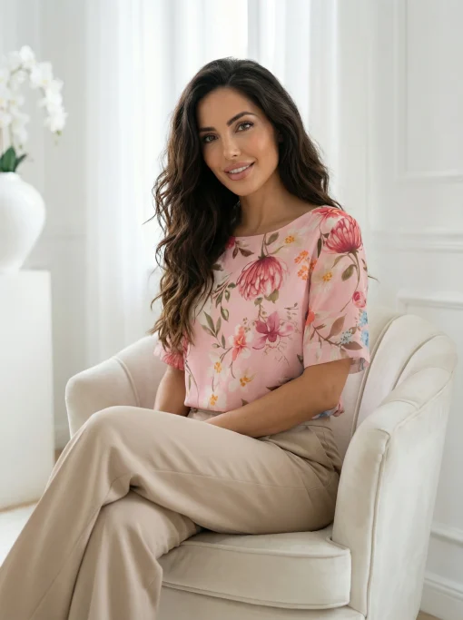 bluza-eleganta-roz-cu-imprimeu-floral-si-funda-la-spate