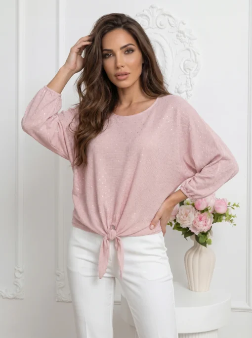 bluza-eleganta-roz-pudra-cu-strasuri-stralucitoare