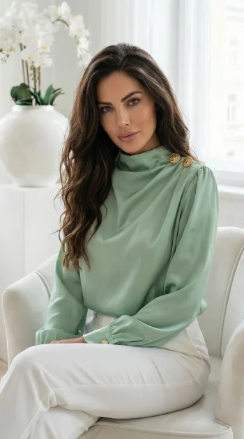 bluza-eleganta-satinata-verde-pastel-cu-decolteu-drapat-si-nasturi-decorativi