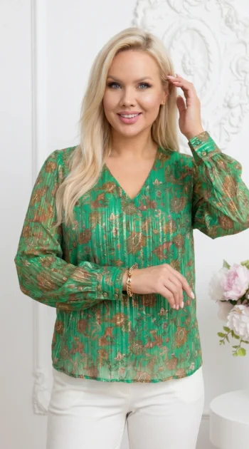 bluza-eleganta-verde-cu-detalii-aurii