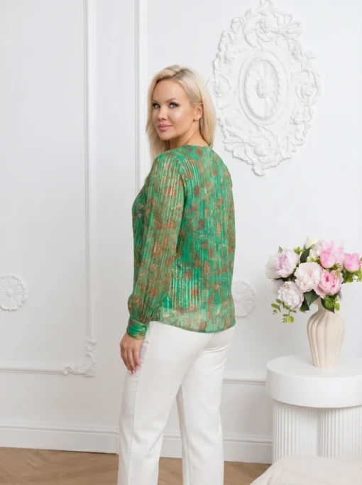 bluza-eleganta-verde-cu-detalii-aurii