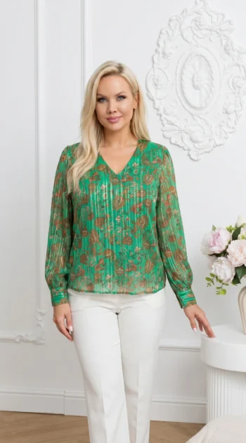 bluza-eleganta-verde-cu-detalii-aurii