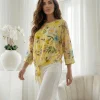 bluza-galbena-din-voal-cu-imprimeu-floral