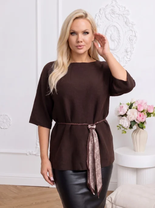 bluza-lejera-din-tricot-fin-cu-cordon-in-talie