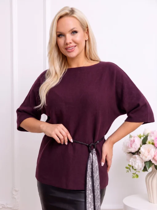 bluza-lejera-din-tricot-fin-cu-cordon-in-talie
