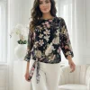 bluza-neagra-din-voal-cu-imprimeu-floral
