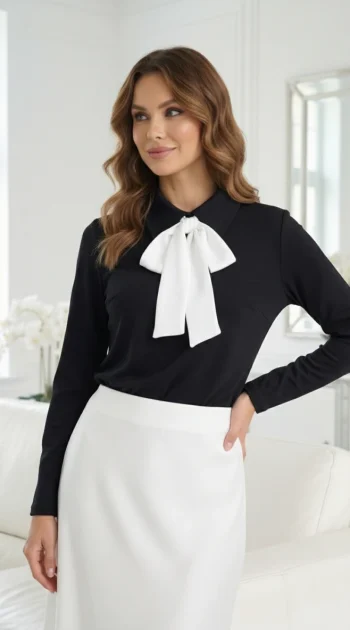 bluza-neagra-eleganta-cu-funda-alba-din-material-elastic-cu-licra