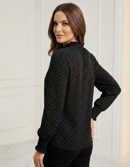 bluza-neagra-eleganta-cu-strasuri-si-mansete-elastice