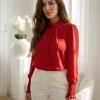 bluza-rosie-eleganta-cu-strasuri-si-mansete-elastice