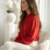 bluza-rosie-eleganta-cu-strasuri-si-mansete-elastice