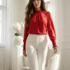 bluza-rosie-eleganta-cu-strasuri-si-mansete-elastice