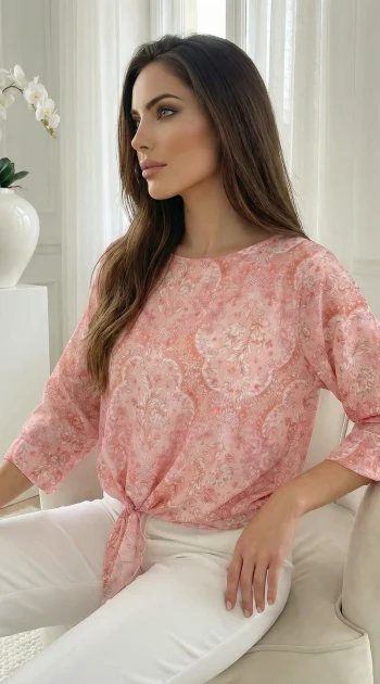 bluza-roz-din-voal-cu-imprimeu-ornamental