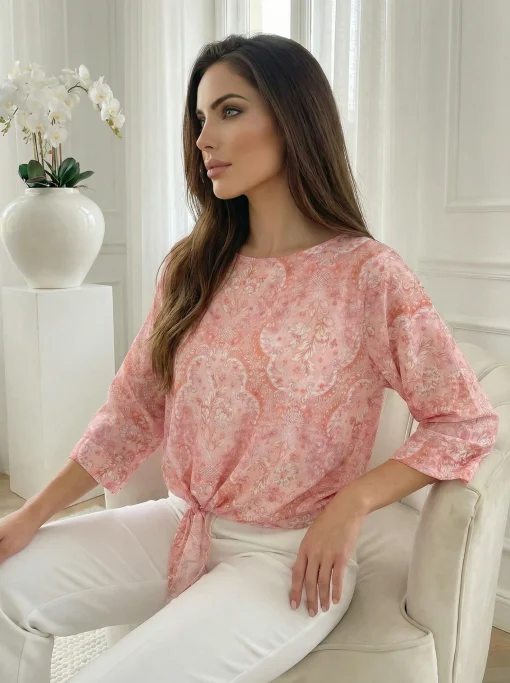bluza-roz-din-voal-cu-imprimeu-ornamental