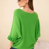 bluza-verde-cu-maneci-tip-volan-si-decolteu-rotund